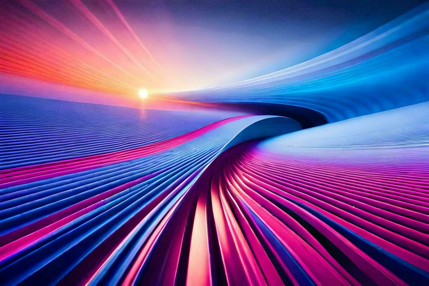 the sun is shining through a colorful abstract background. AI-Generated photo