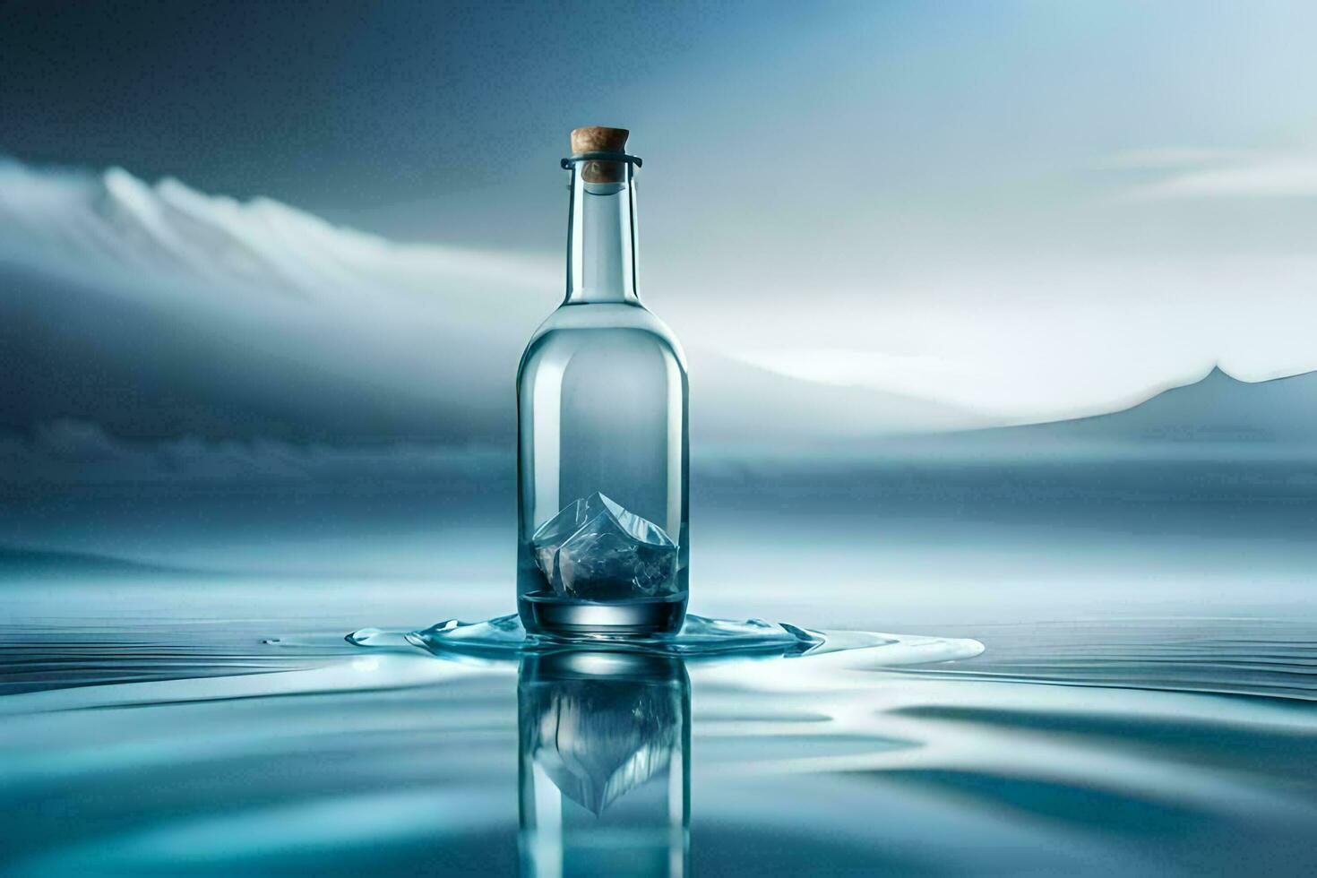 a message in a bottle. AI-Generated photo