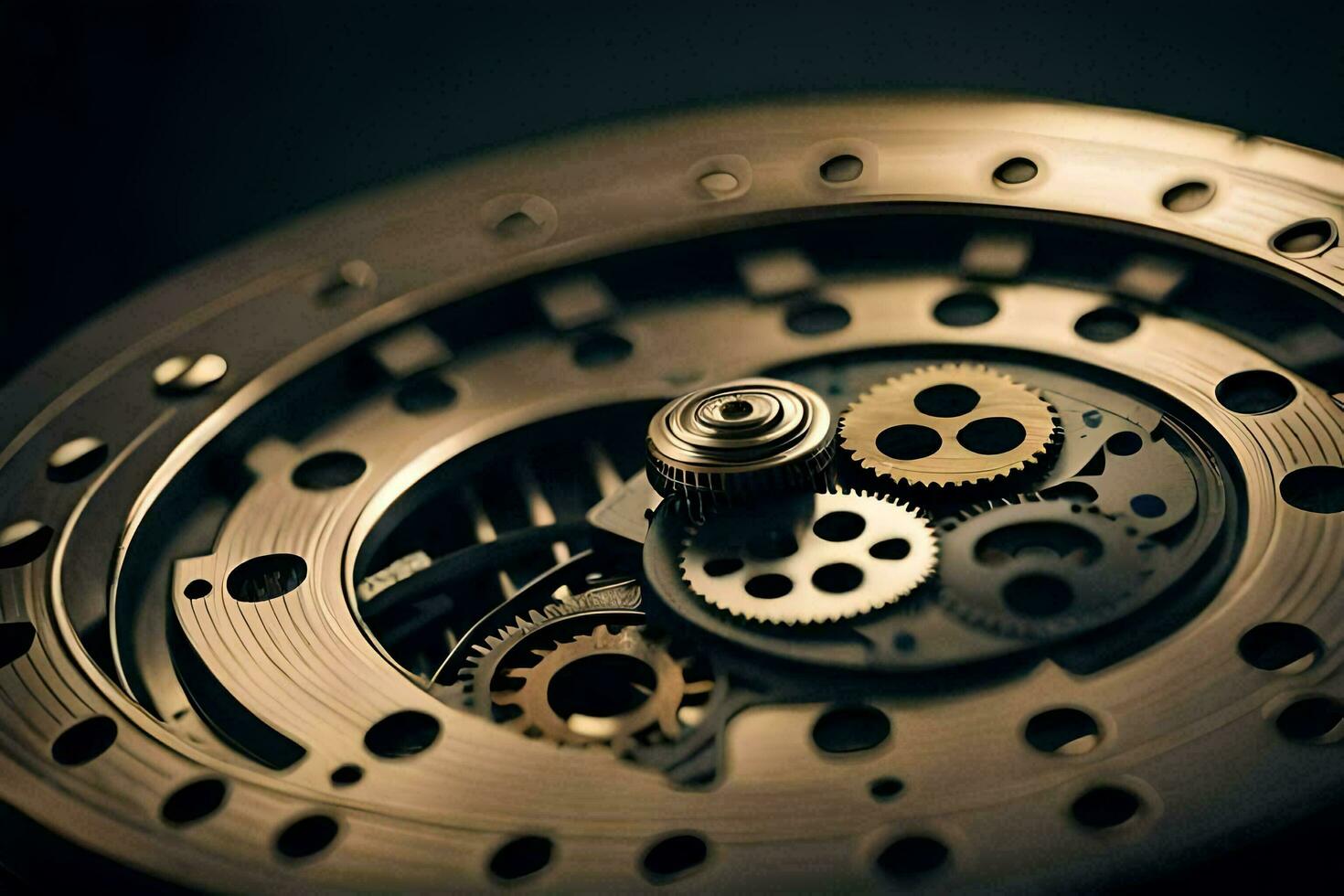 close up of a watch with gears. AI-Generated photo