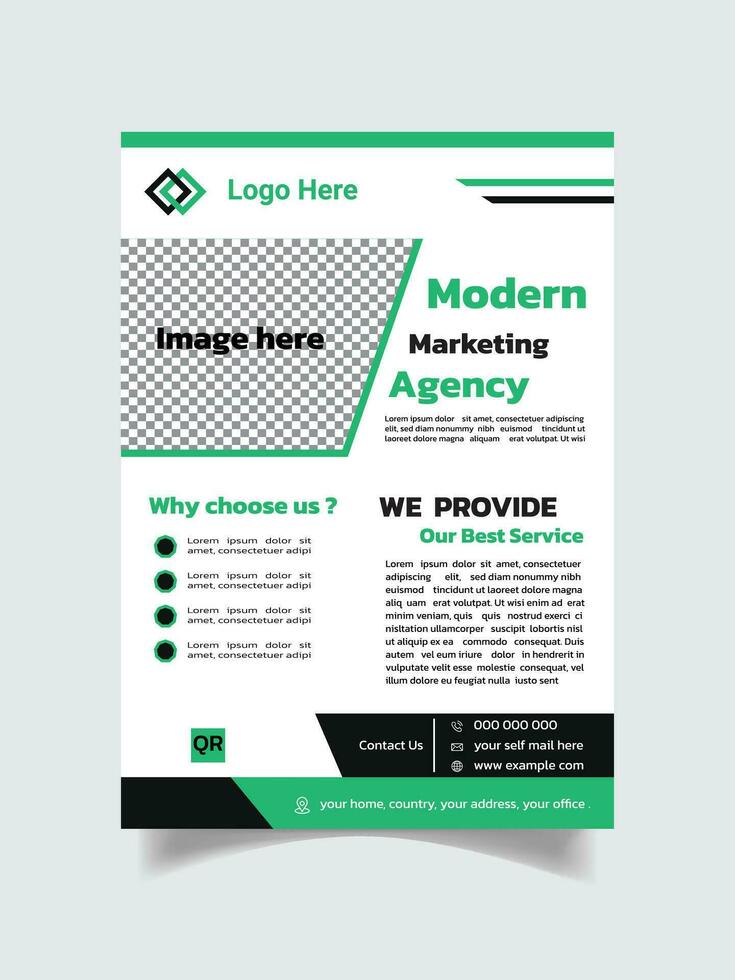Corporate modern business flyer design  vector illustration template A4 size