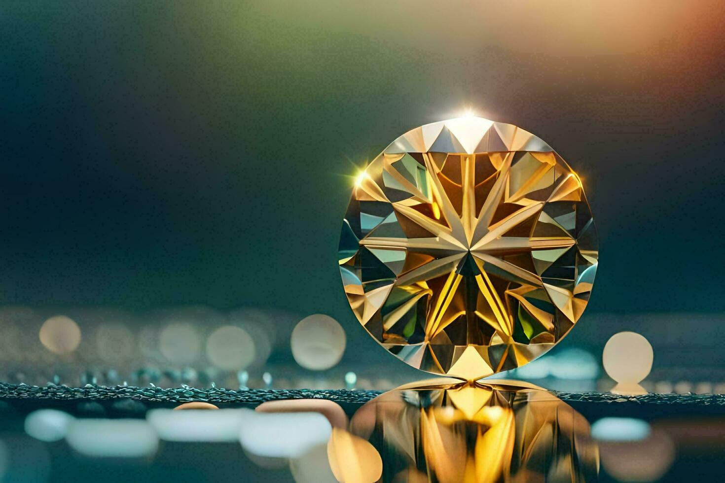 a diamond is shown on a table. AI-Generated photo