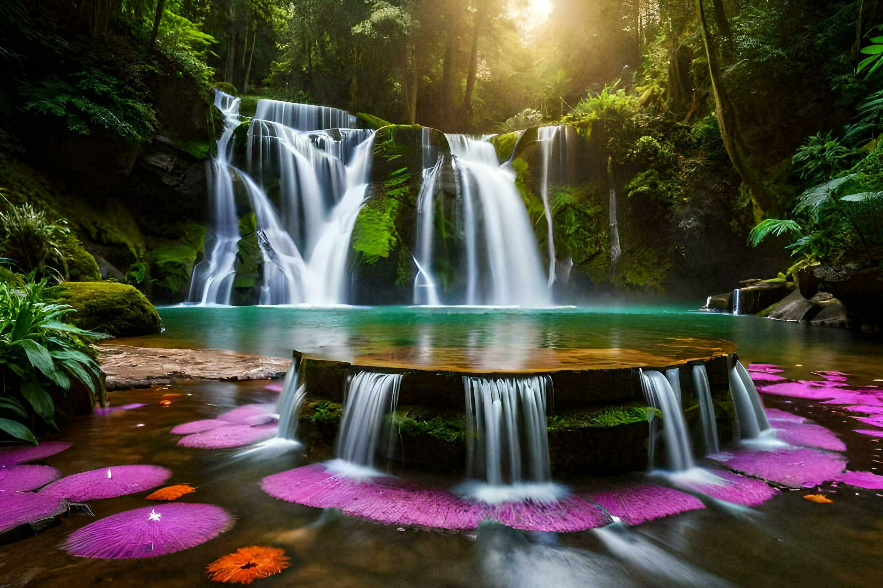the waterfall in the jungle. AI-Generated 32254807 Stock Photo at Vecteezy