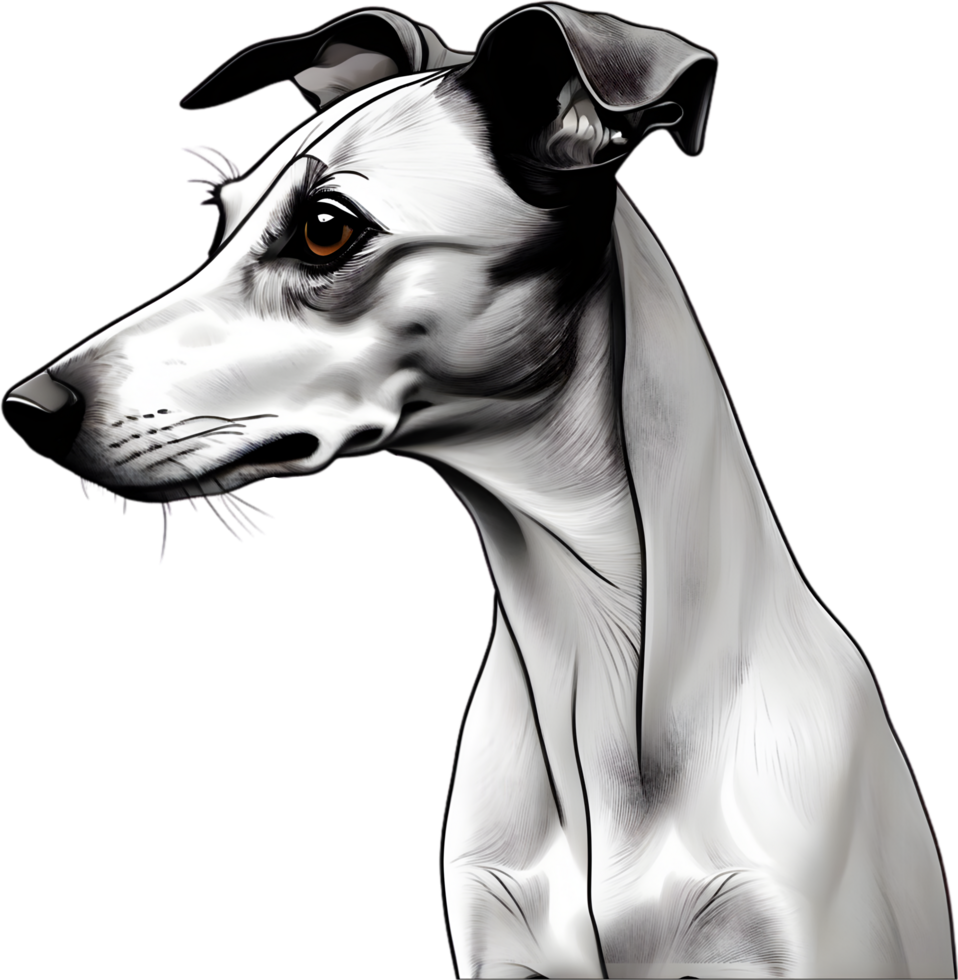 Cute cartoon dog drawing. AI-Generated. png