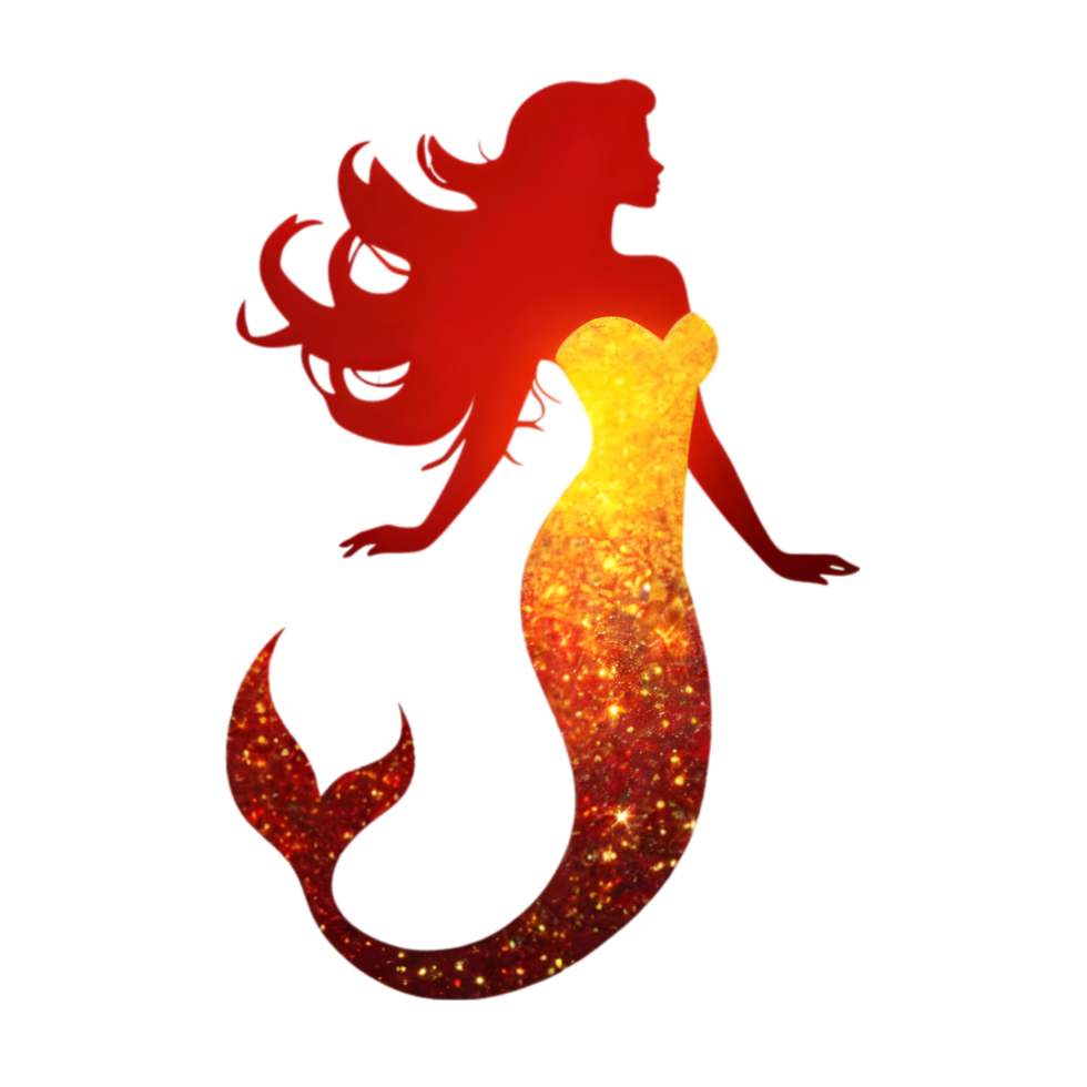 A sparkling colorful mermaid. AI-Generated. png