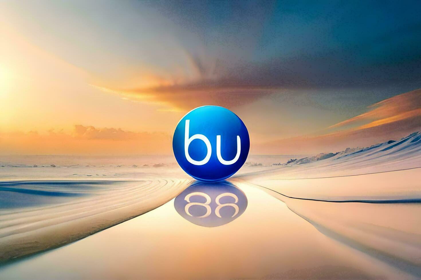 the logo of the bb logo is shown on a snowy field. AI-Generated photo