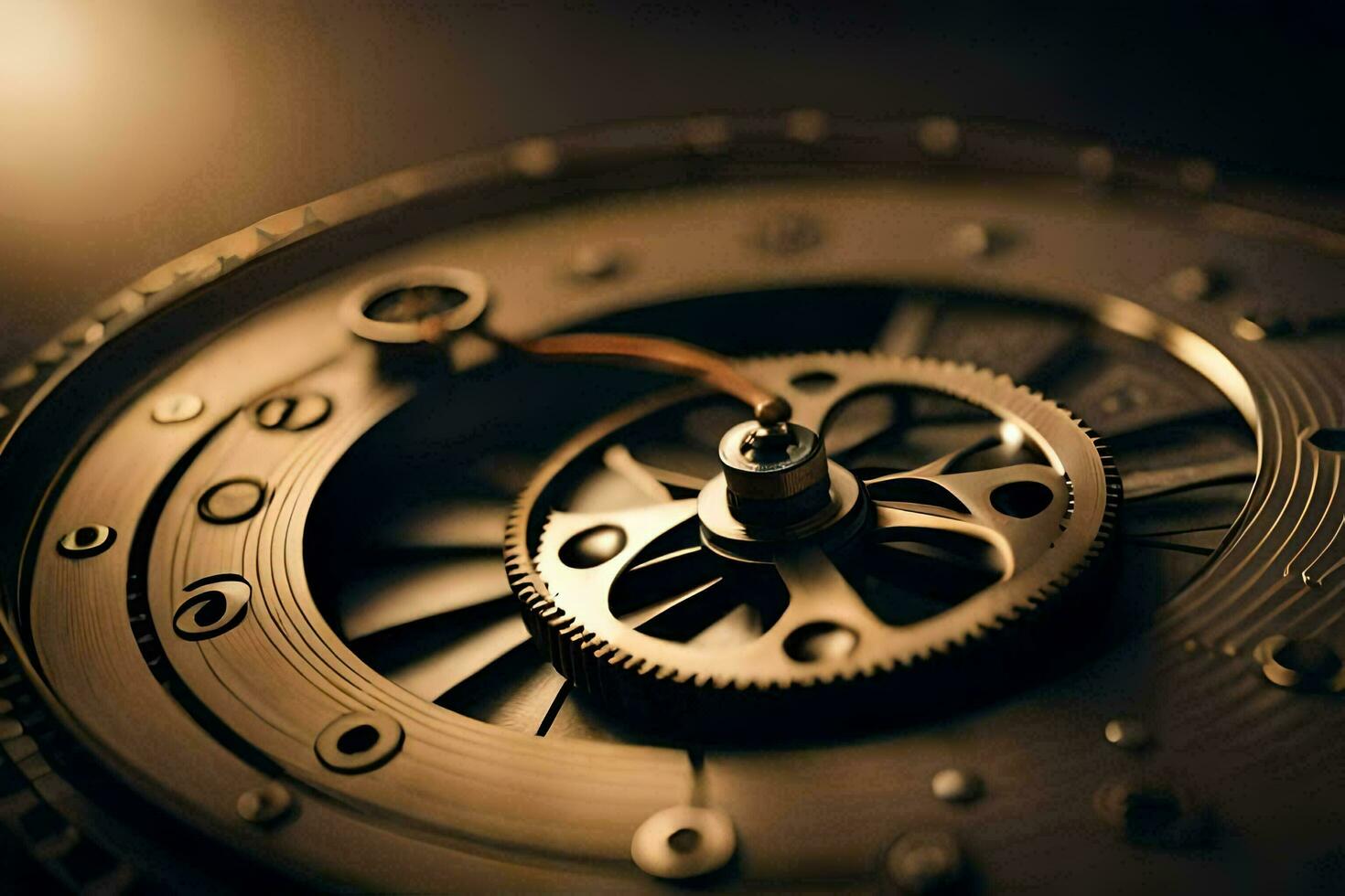close up of a clock mechanism. AI-Generated photo