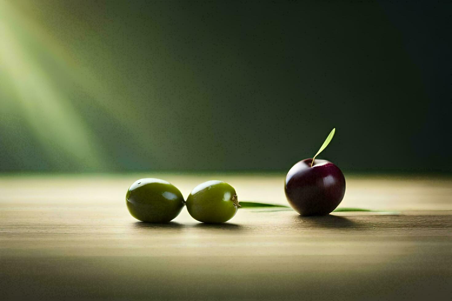 photo wallpaper the light, green, olive, fruit, the light, the green, the olive. AI-Generated