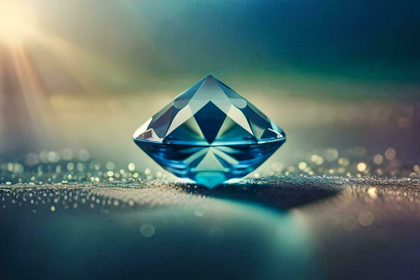 un diamante es mostrado en un mesa. generado por ai foto