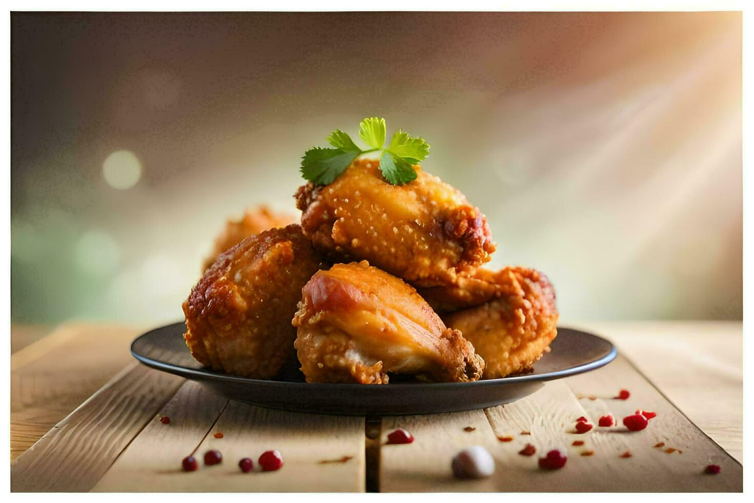 chicken wings on a plate with spices. AI-Generated photo