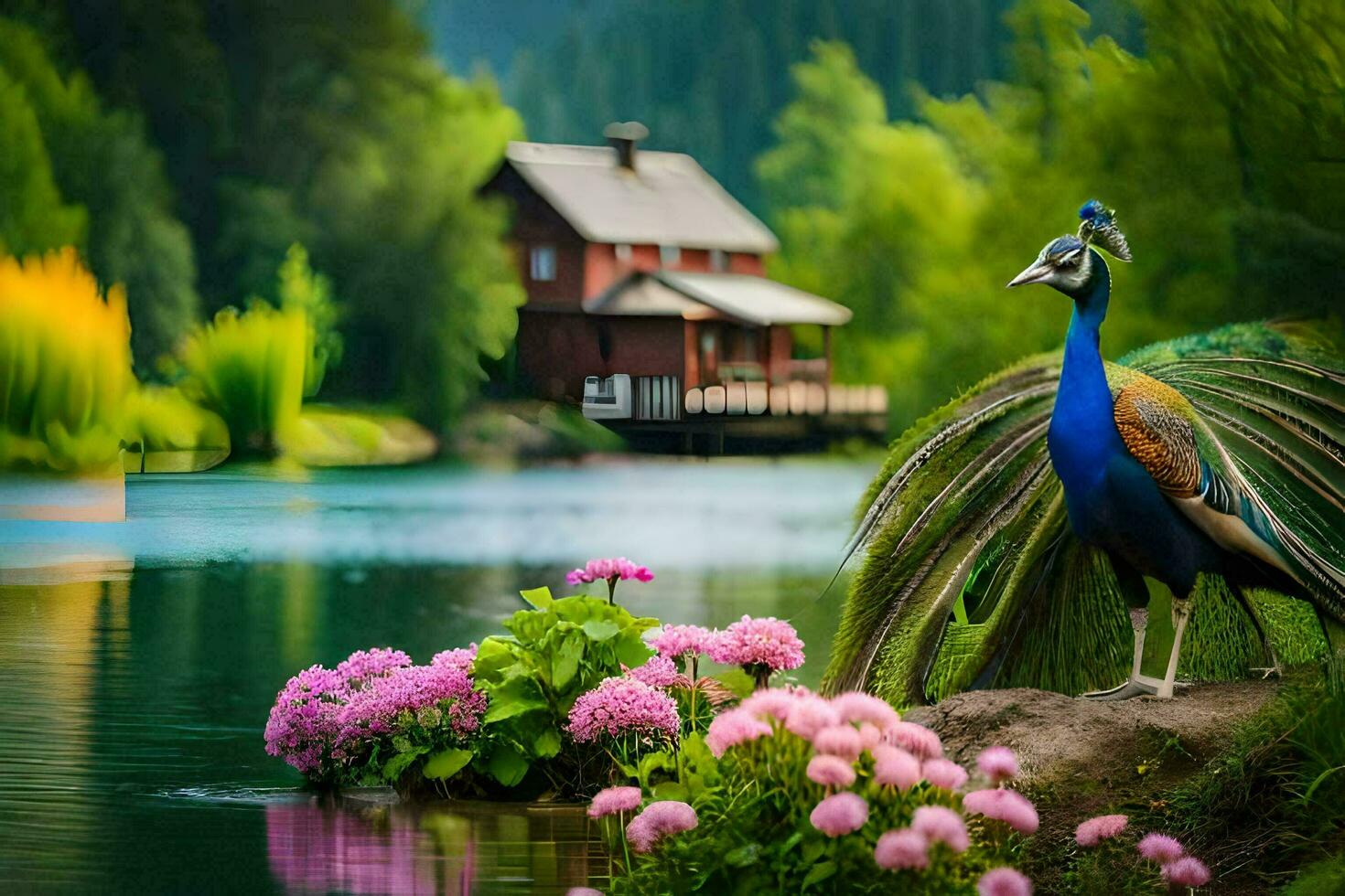 wallpapers for the beautiful peacock wallpaper. AI-Generated photo