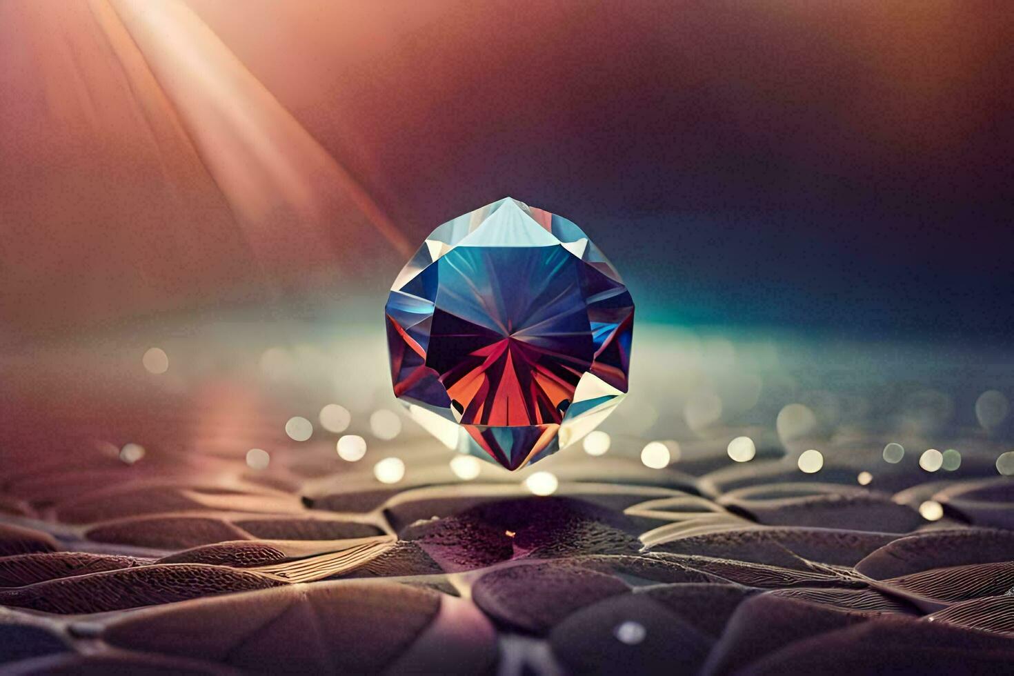 a diamond is sitting on top of a table. AI-Generated photo