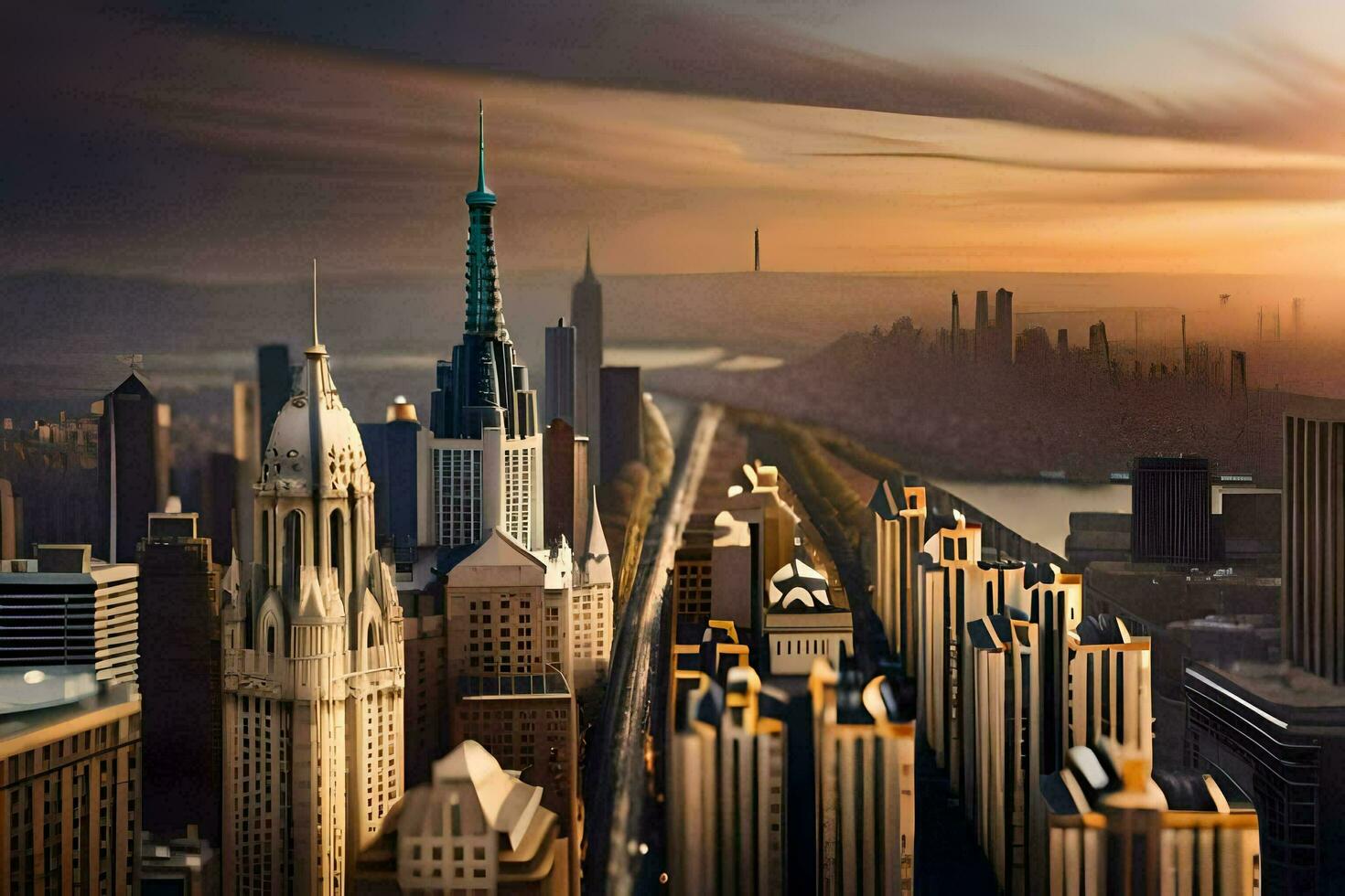 photo wallpaper the city, the sun, the sky, the city, the city, the city. AI-Generated
