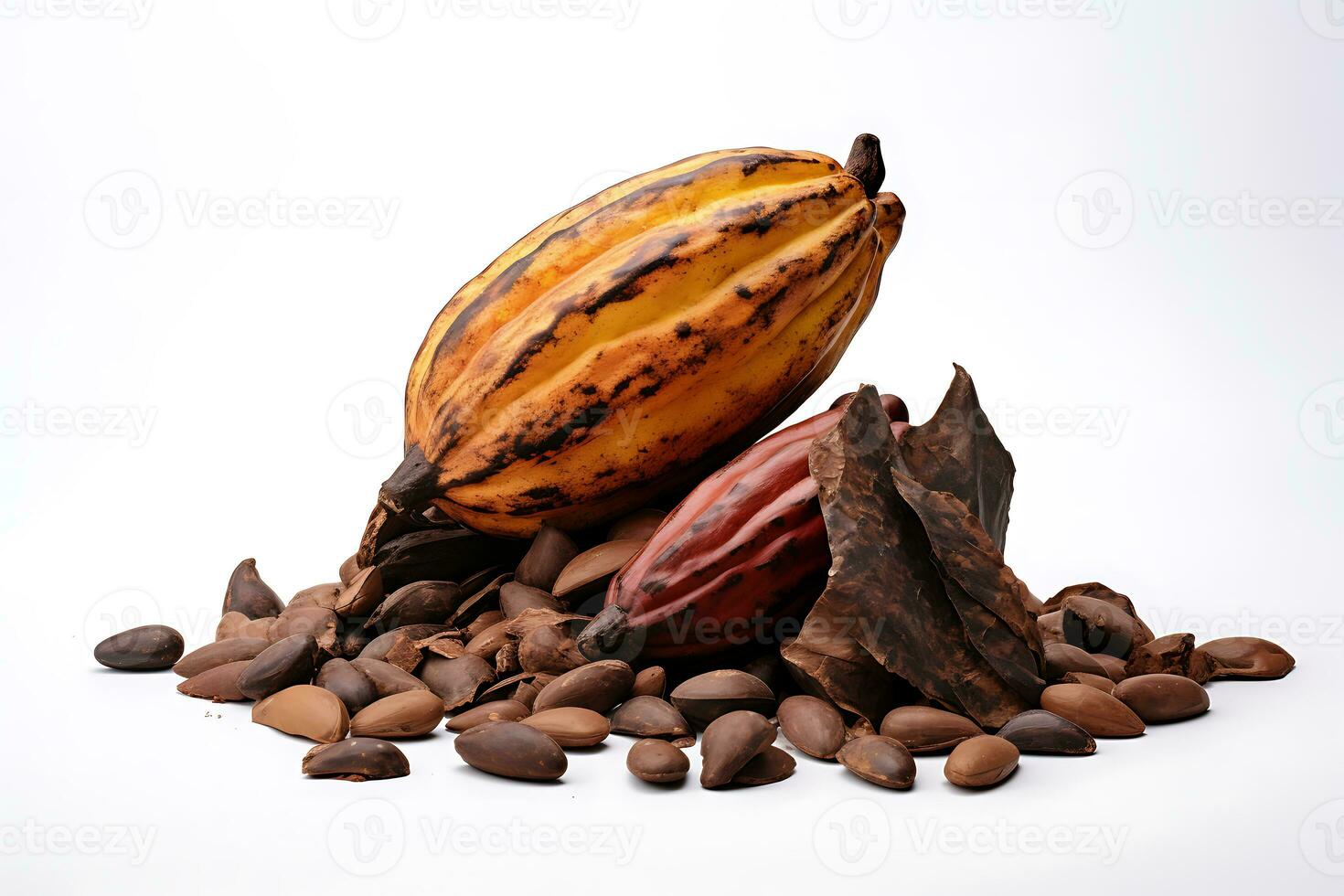 cacao aislado en blanco antecedentes ai generado foto