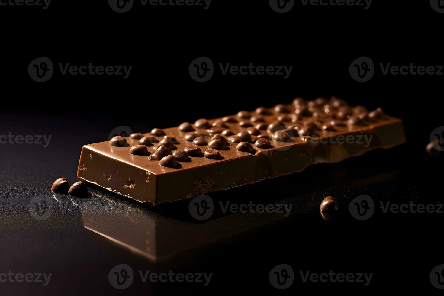 chocolate bar with nut topping AI Generated photo