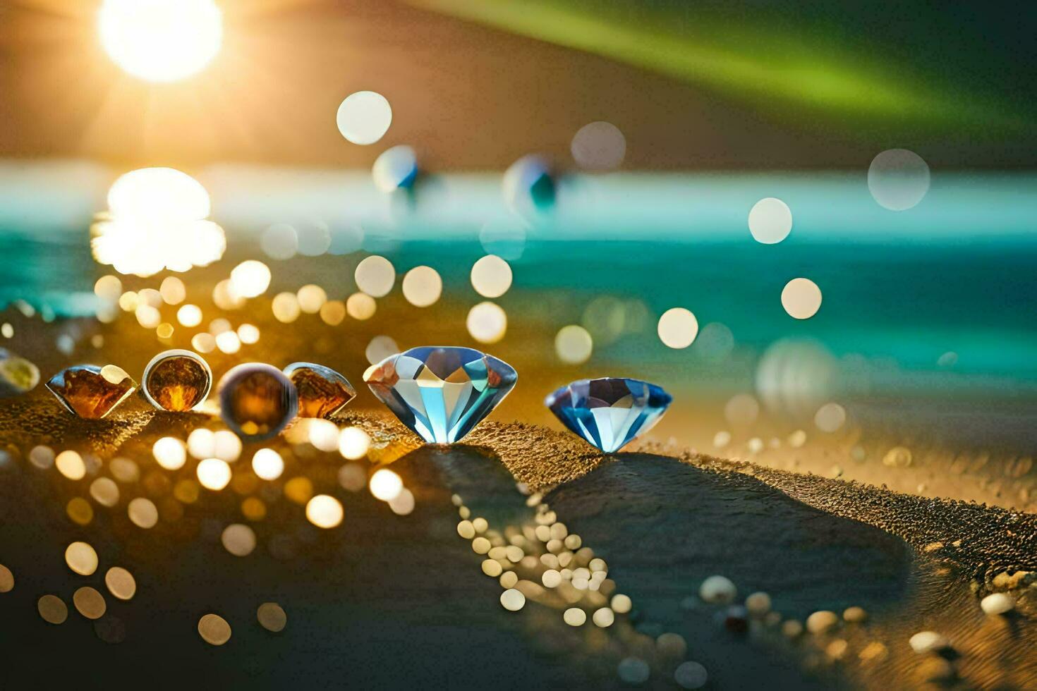 diamonds on the beach, beach, light, light, light, hd wallpaper. AI-Generated photo