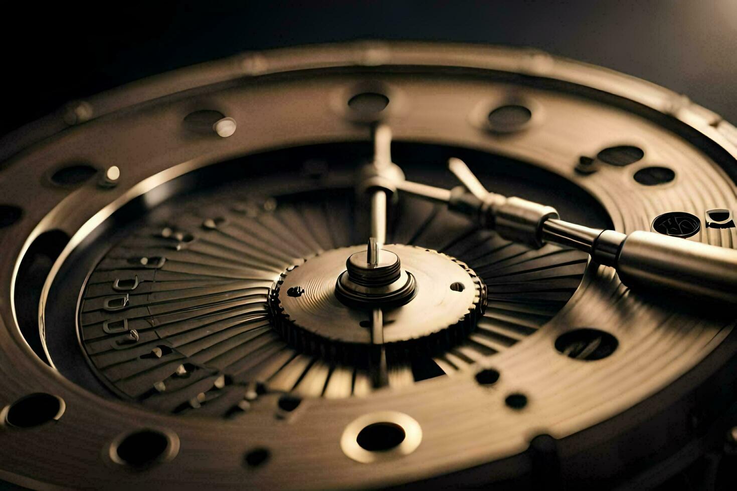 close up of a watch with a black background. AI-Generated photo