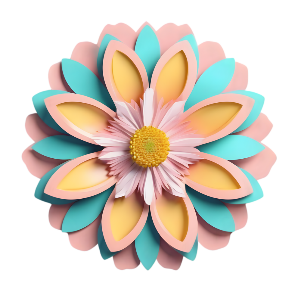 A cute colorful flower. AI-Generated. png