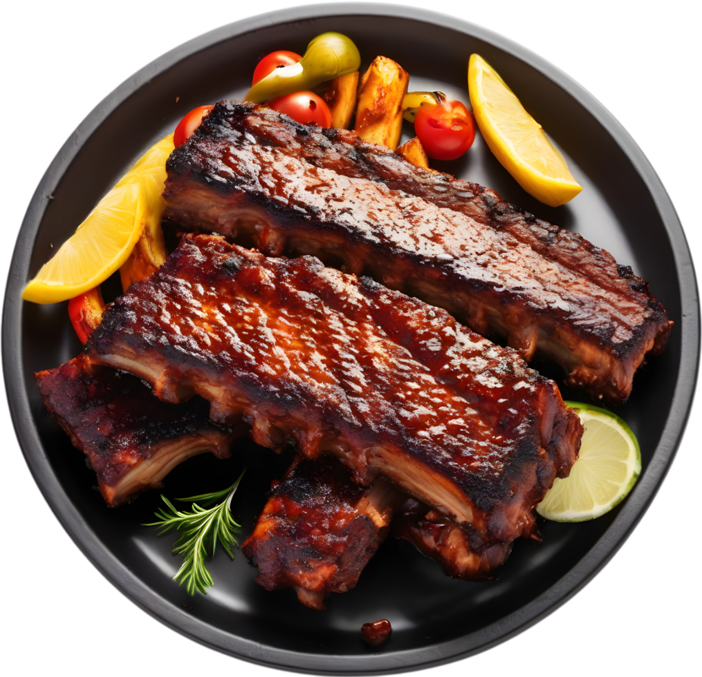 Image of Delicious-looking Barbecue ribs. AI-Generated. png