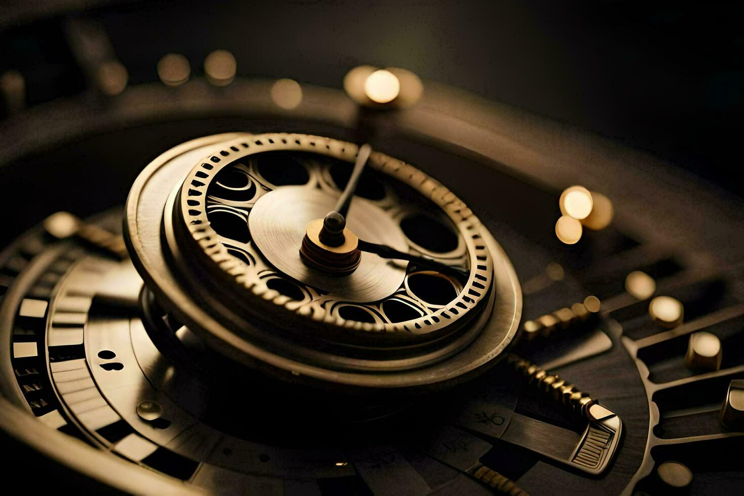 close up of a clock face. AI-Generated photo
