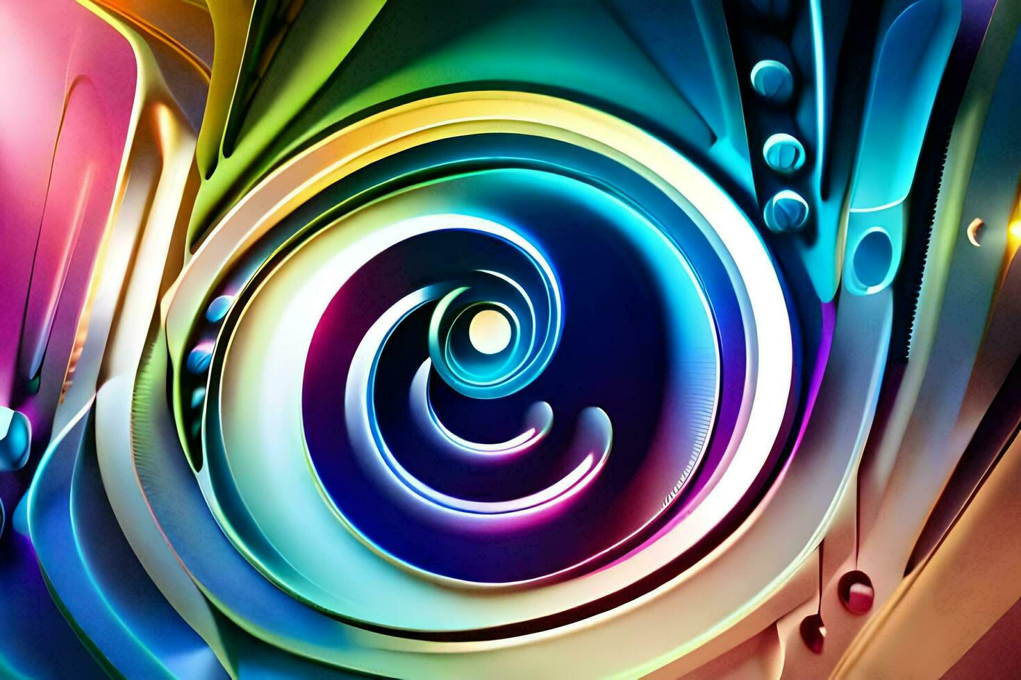 colorful abstract art with a spiral design. AI-Generated photo