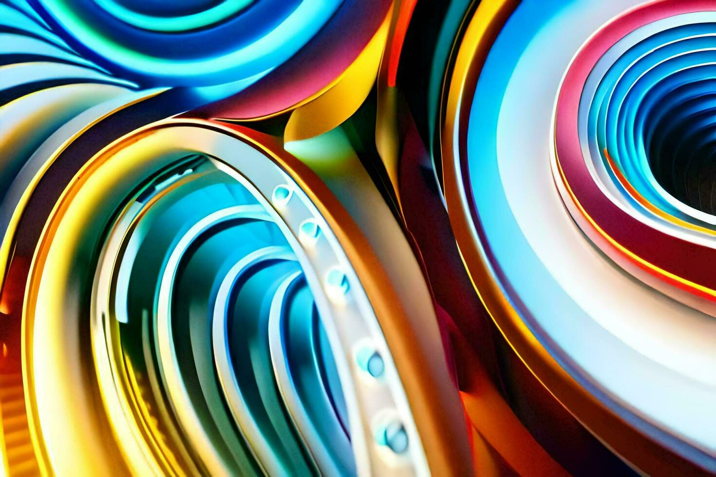 abstract colorful swirls in a dark room. AI-Generated photo