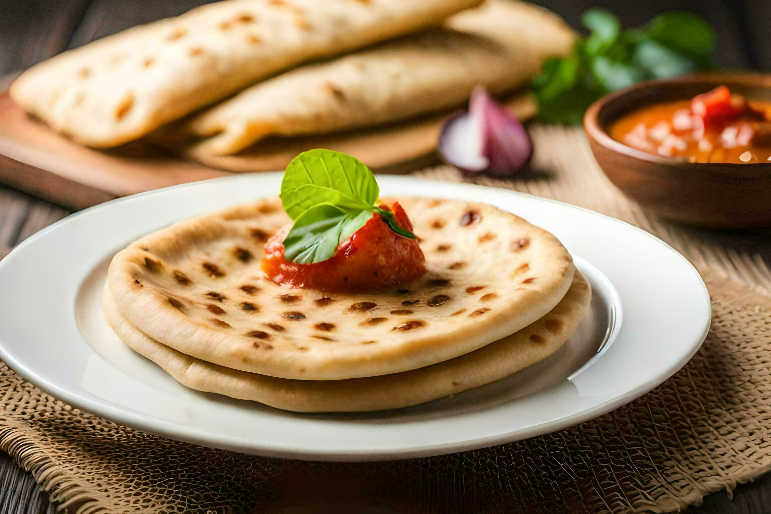indian flatbreads on a plate. AIGenerated 32268093 Stock Photo at Vecteezy