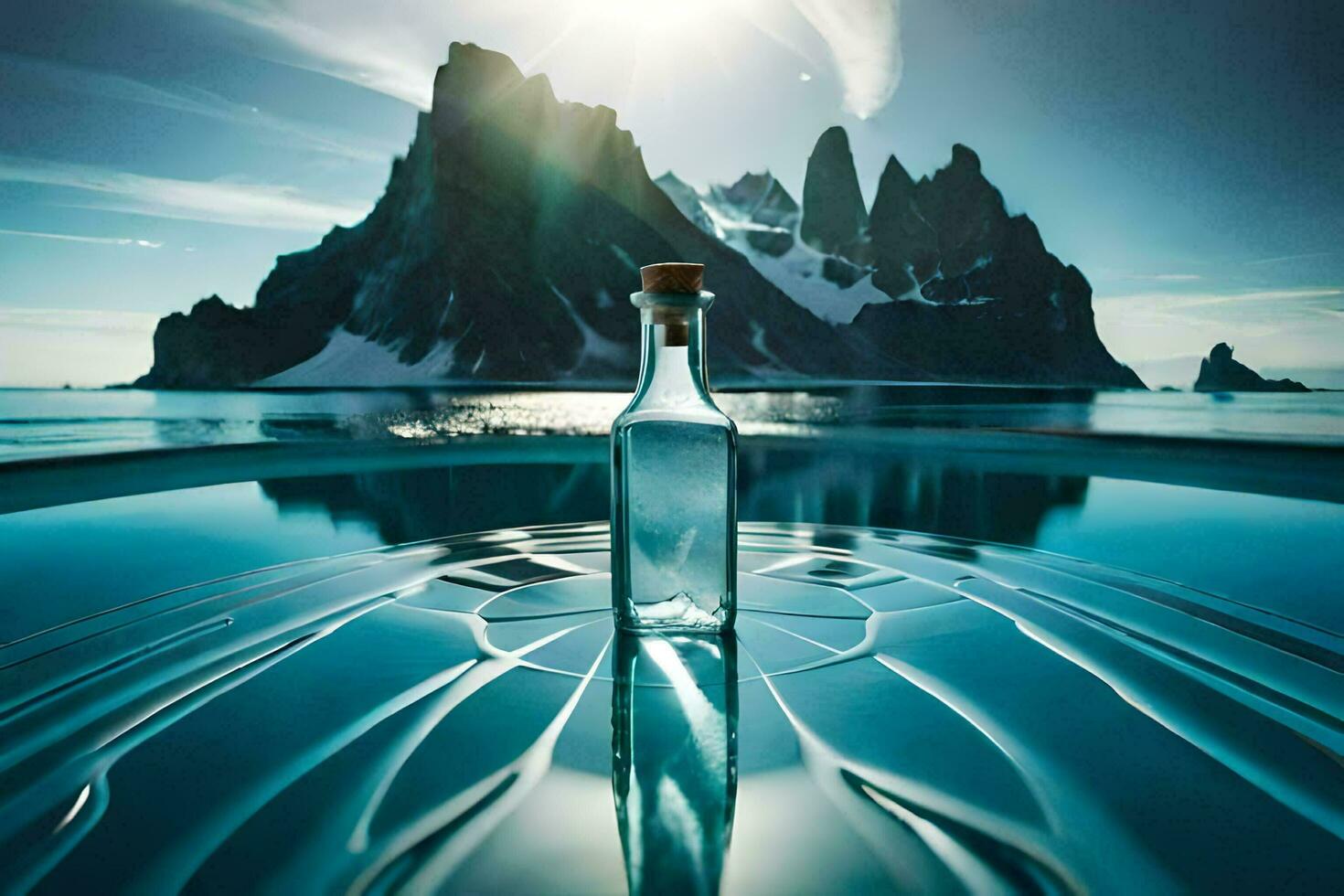 a message in a bottle. AI-Generated photo