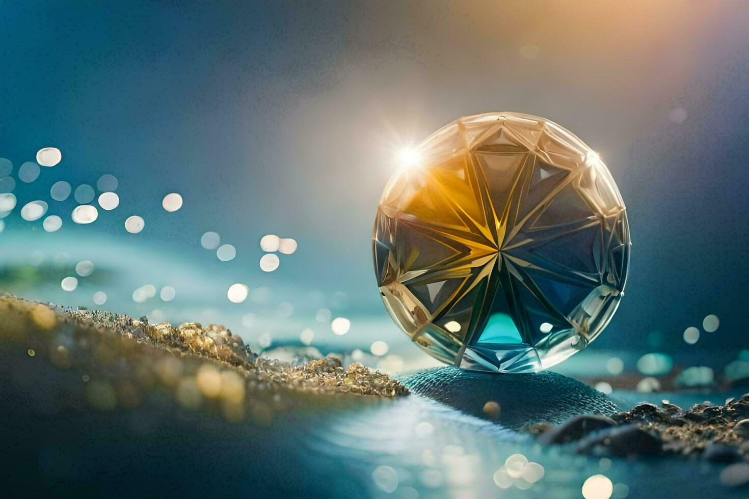 a diamond is shown in the middle of a field. AI-Generated photo