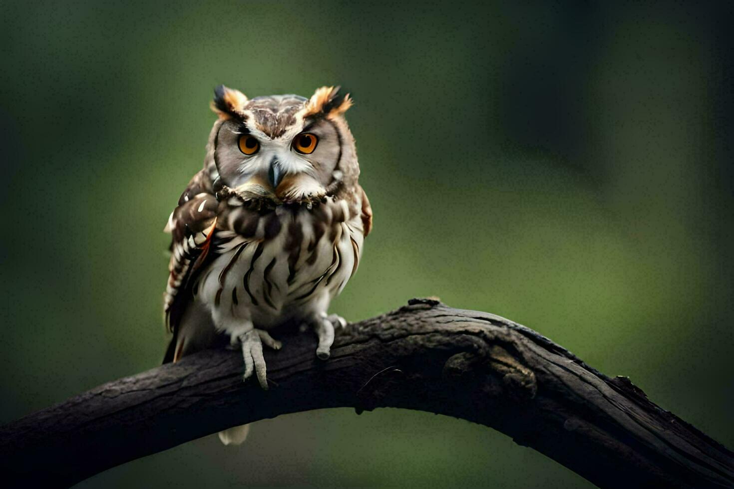 an owl is sitting on a branch. AI-Generated photo