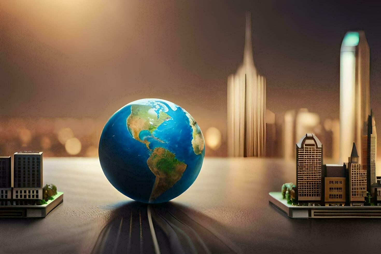 the world is a city. AI-Generated photo