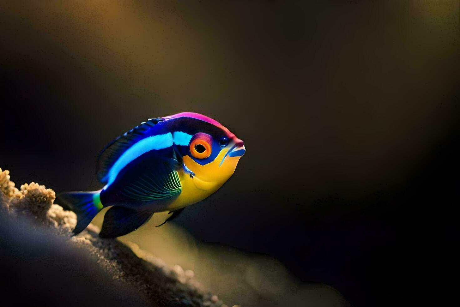 a colorful fish with a black background. AI-Generated 32271512 Stock