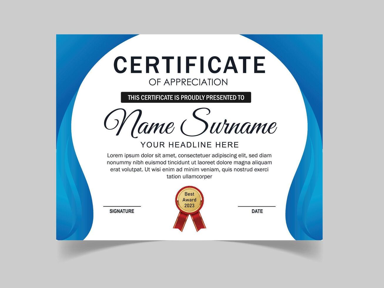vector certificate template with elegant elements