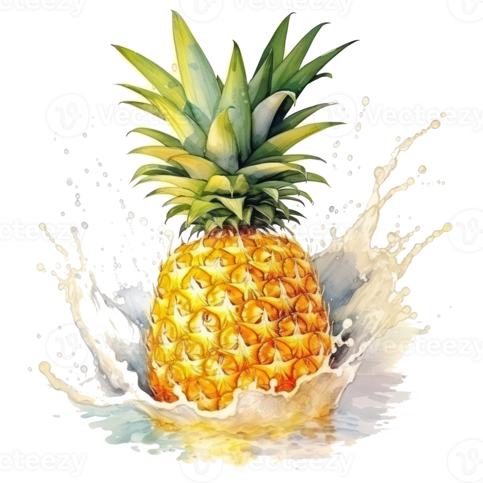 watercolor pineapple isolated png