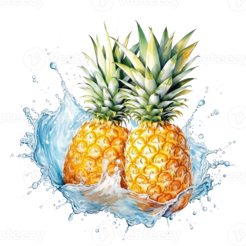 watercolor pineapple isolated png