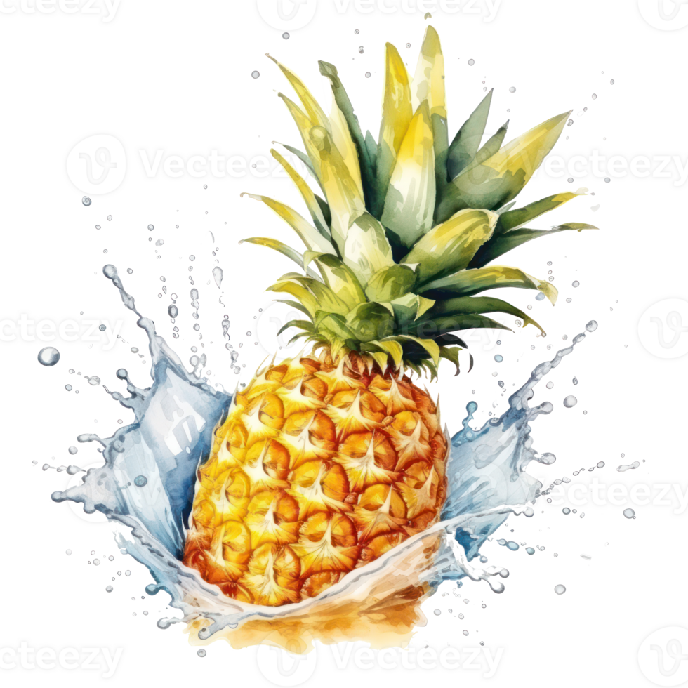 watercolor pineapple isolated png