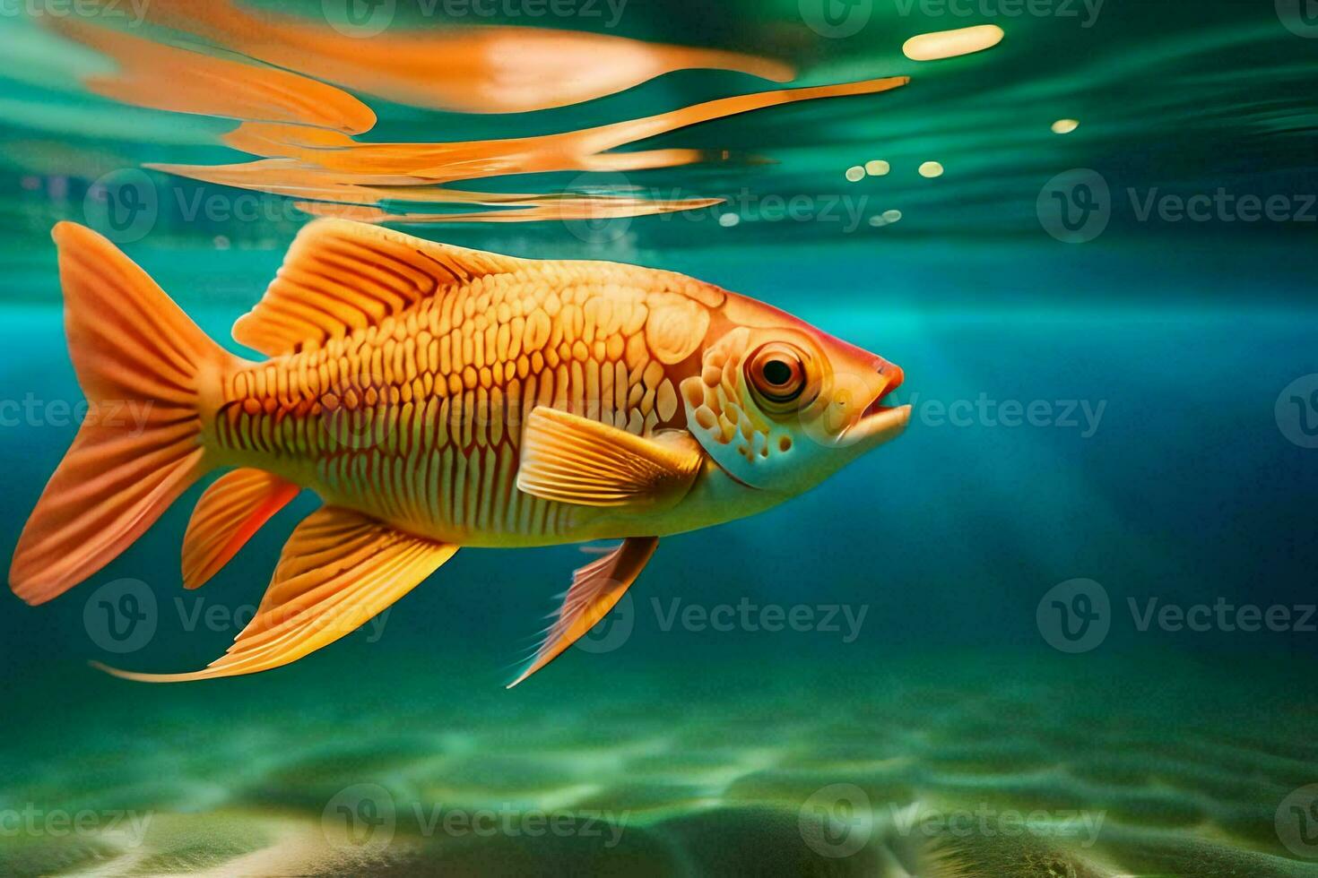 a fish swimming in the ocean. AI-Generated photo