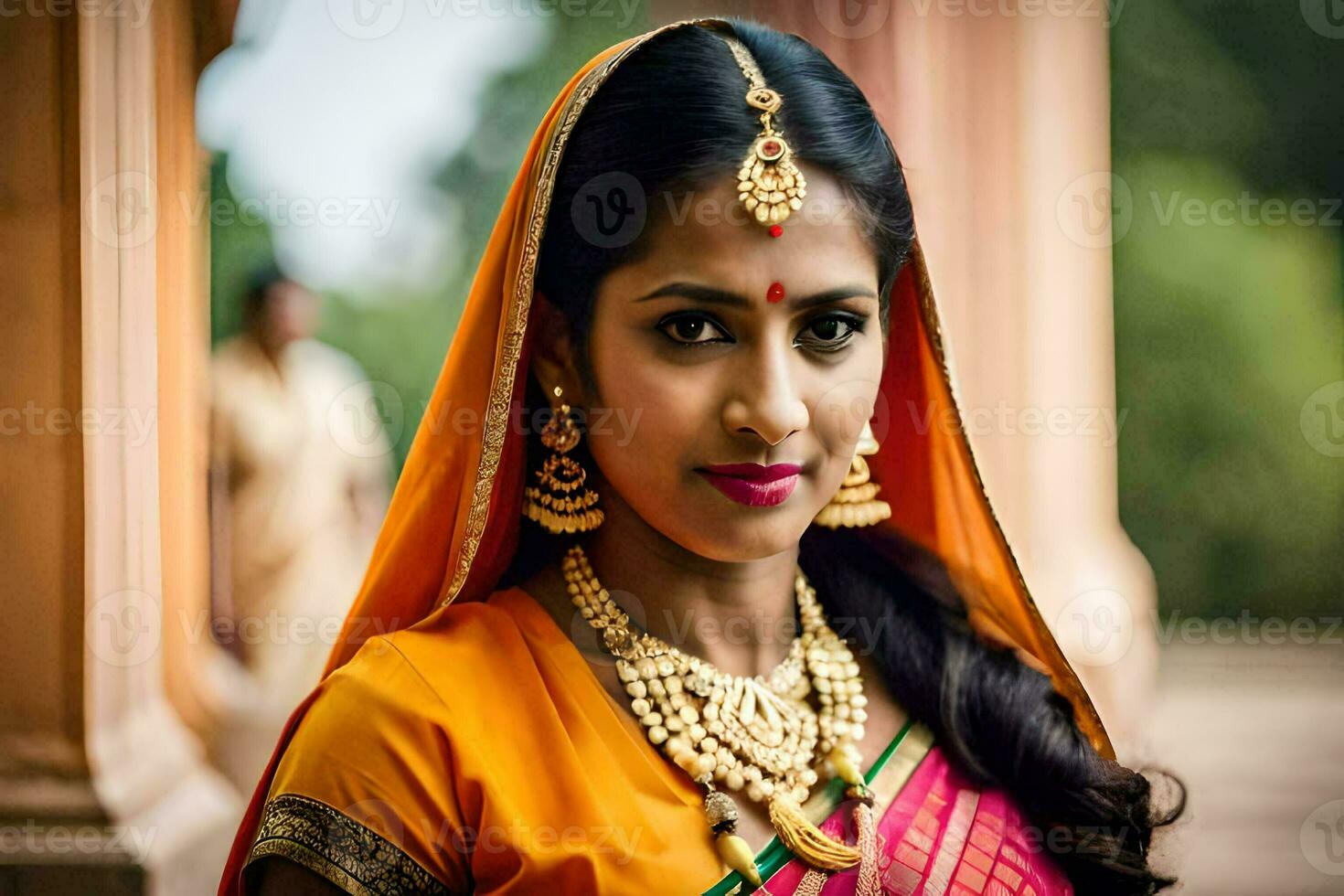 beautiful indian bride in traditional attire. AI-Generated photo