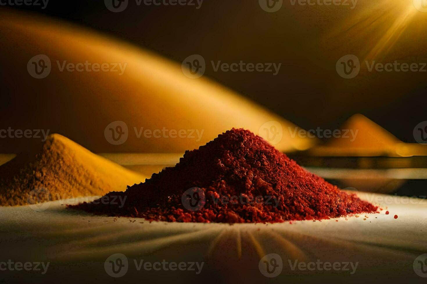 a pile of red and yellow powder. AI-Generated photo