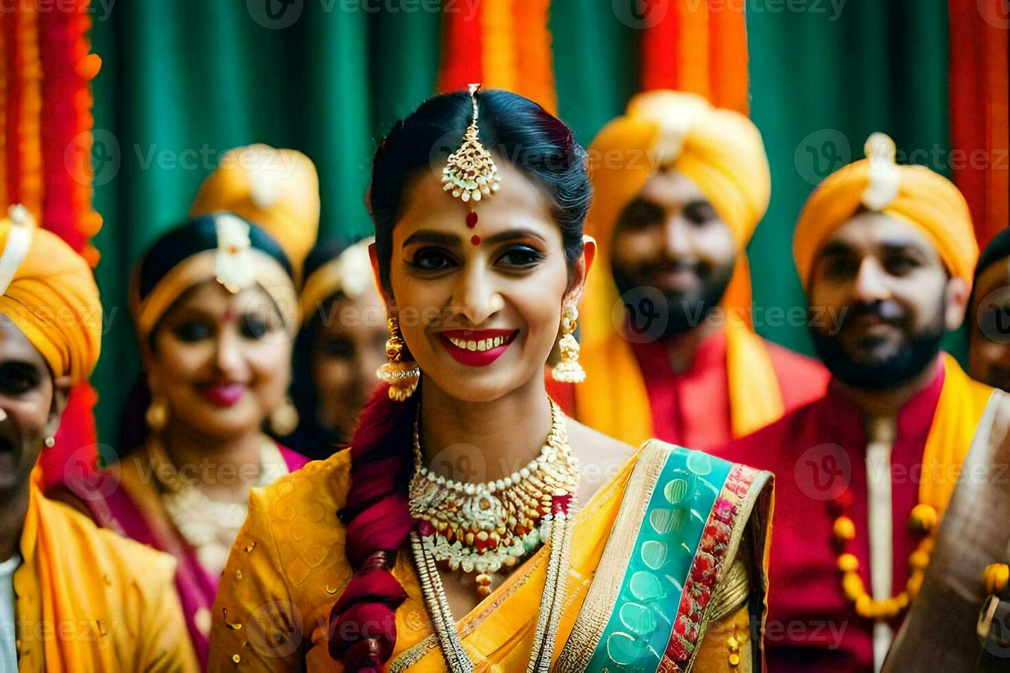 indio Boda en Delhi. generado por ai foto