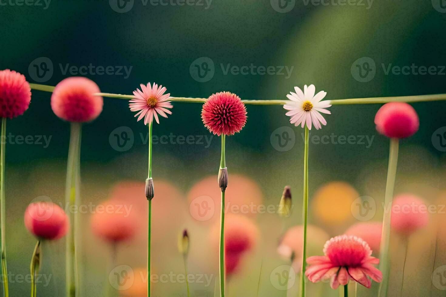 flowers on a wire. AI-Generated photo