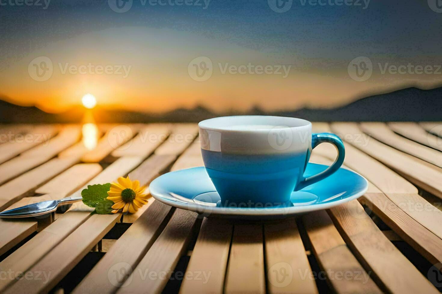coffee cup and saucer on the table. AI-Generated photo