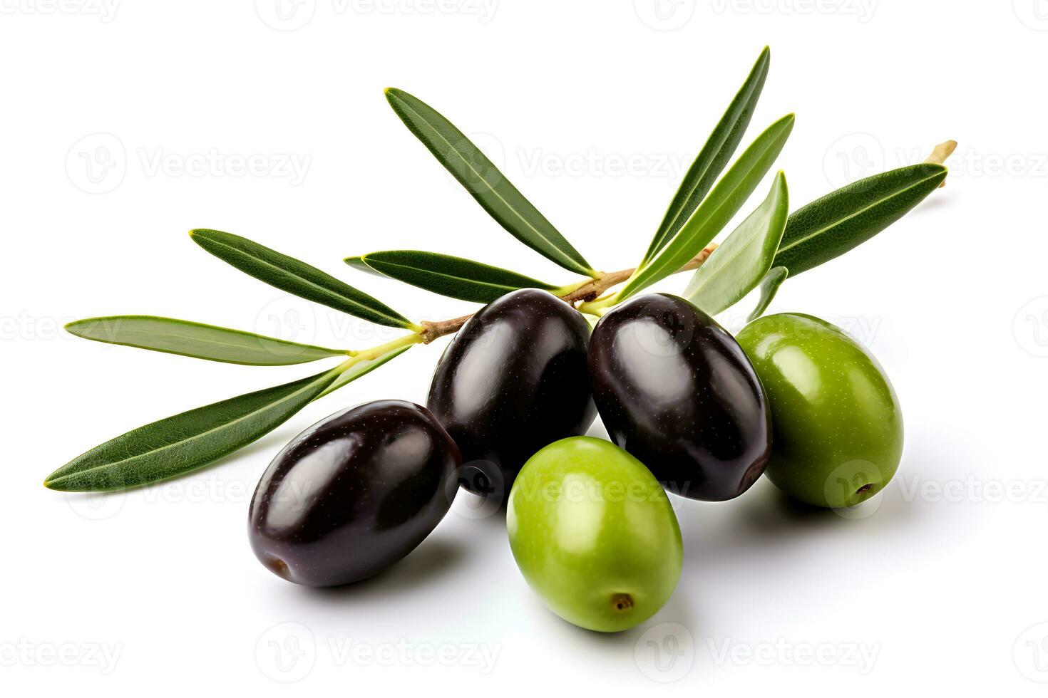 Olive fruit isolated on white background AI Generated photo