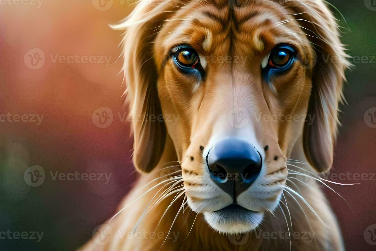 a close up of a dog with blue eyes. AI-Generated photo