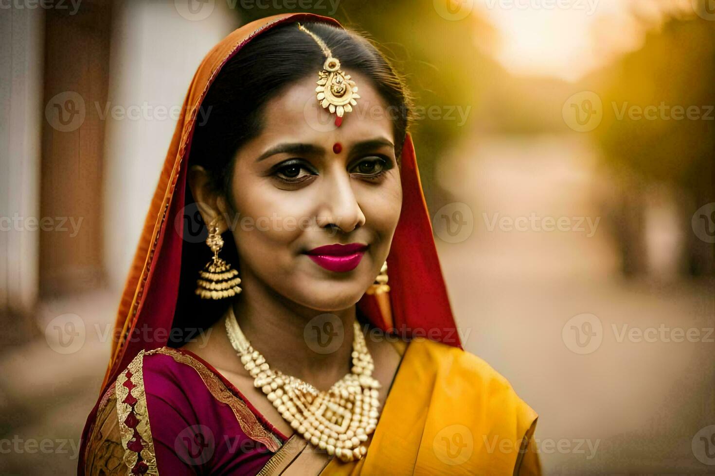 a beautiful indian woman in traditional attire. AI-Generated photo