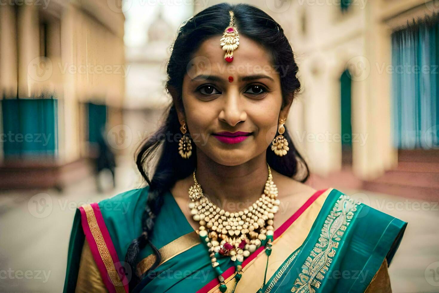 a woman in traditional indian attire. AI-Generated photo