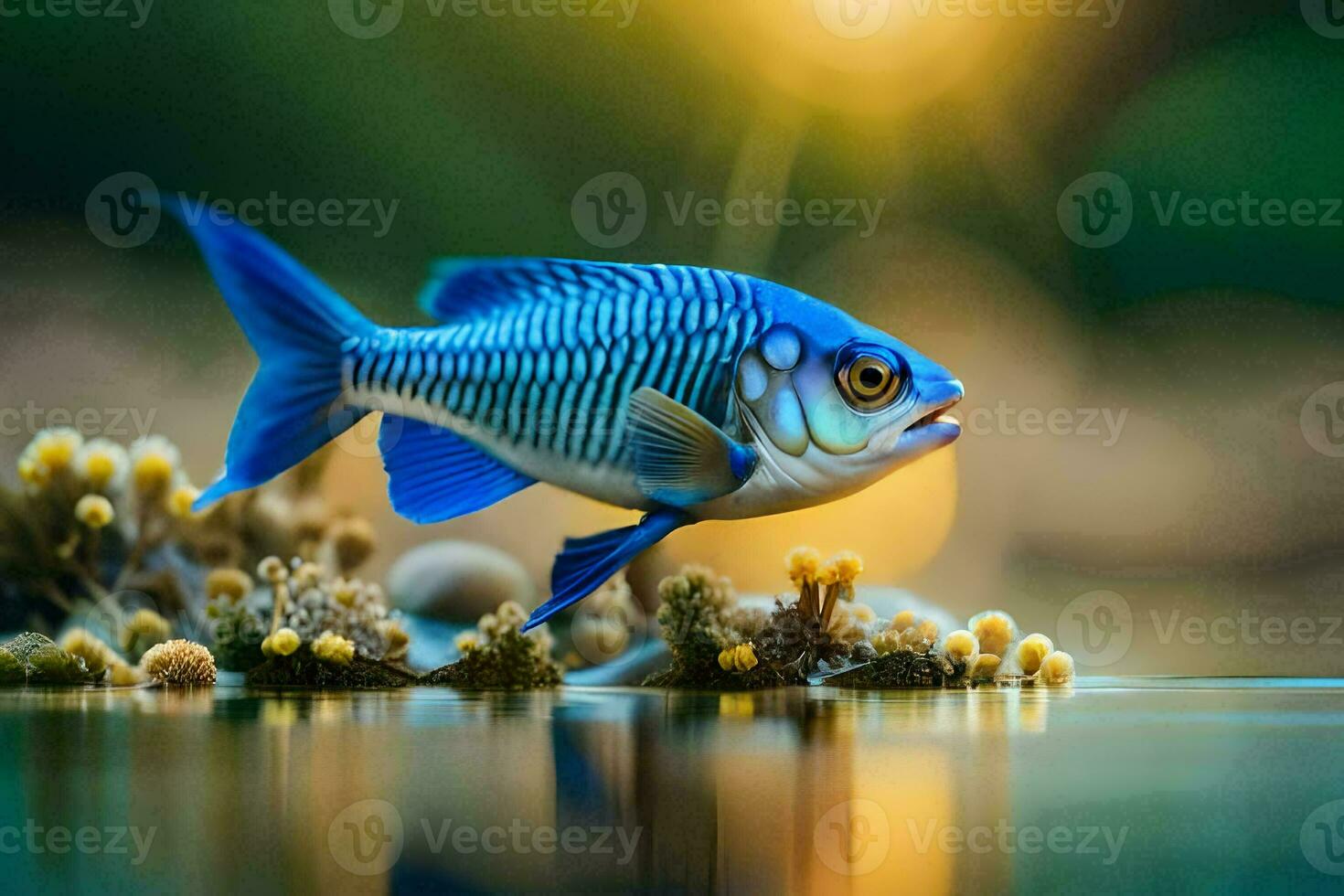 photo wallpaper the sky, fish, water, coral, sea, the sun, the sea,. AI-Generated