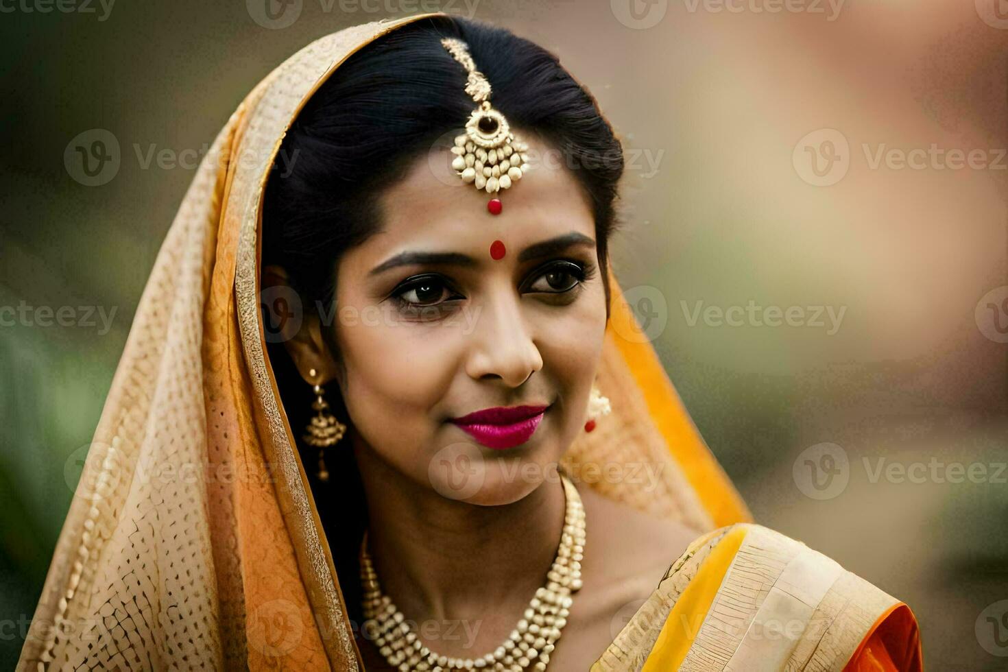 a beautiful indian woman in traditional attire. AI-Generated photo