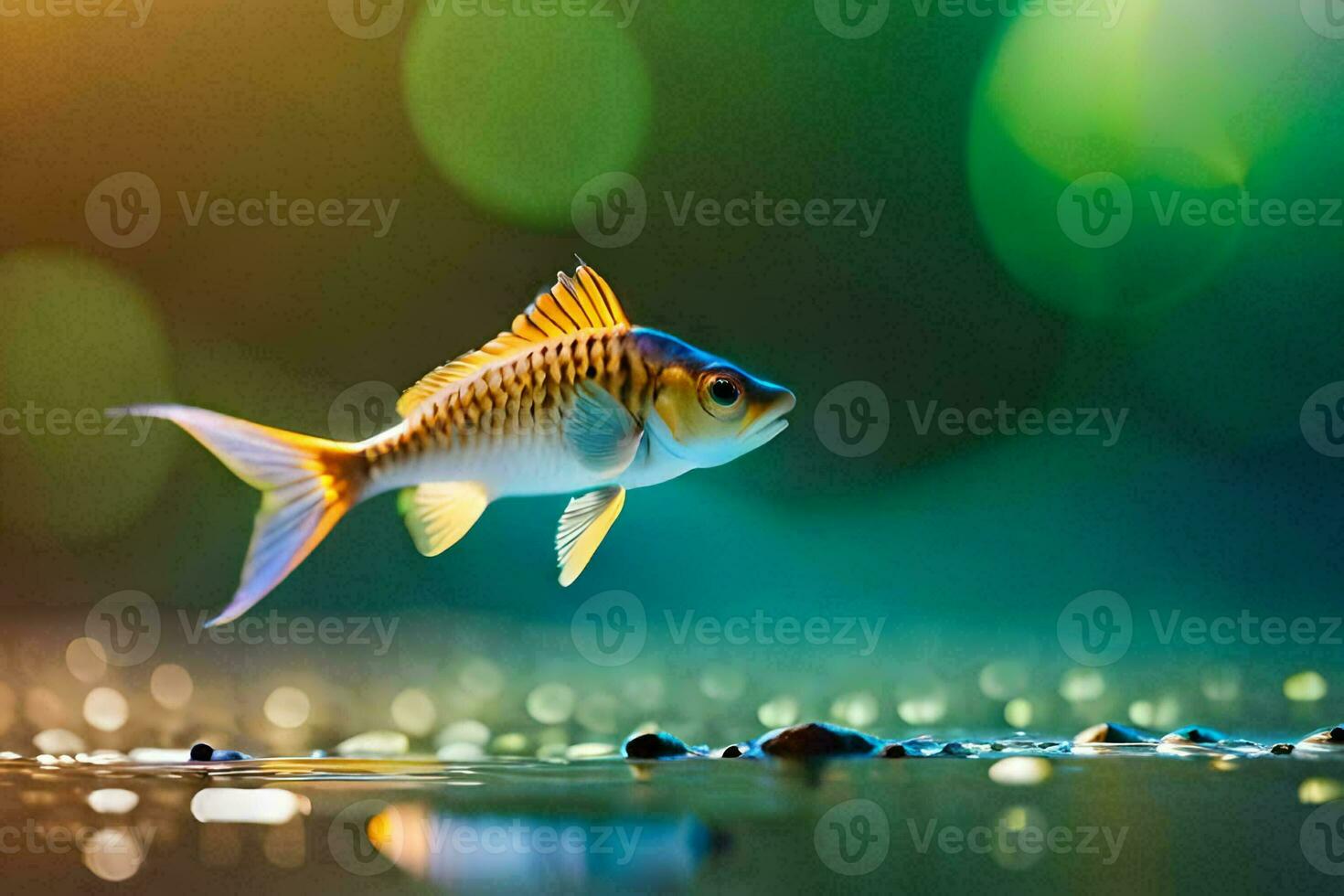 a fish is swimming in the water. AI-Generated photo