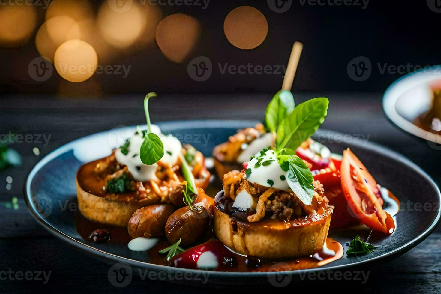 food on a plate with a fork. AI-Generated photo
