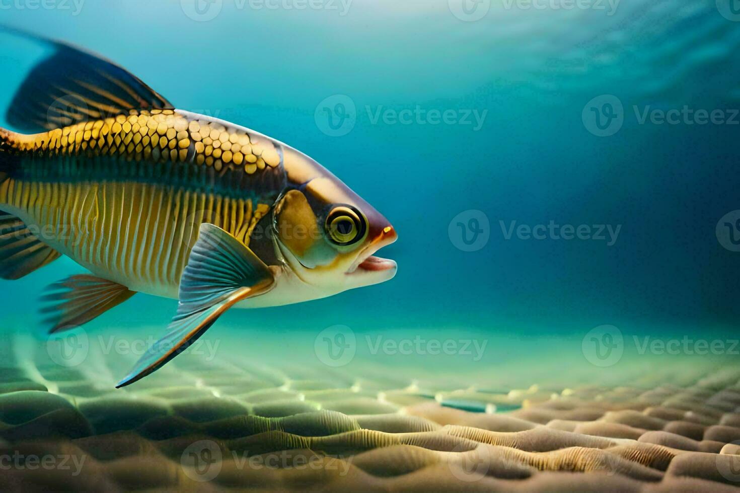 a fish swimming in the ocean. AI-Generated photo